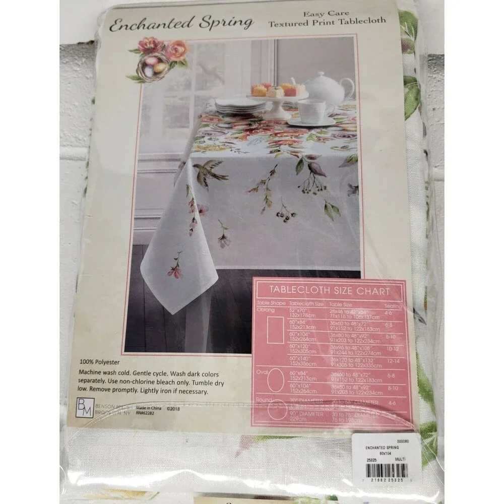 Printed Linen Tablecloth 60